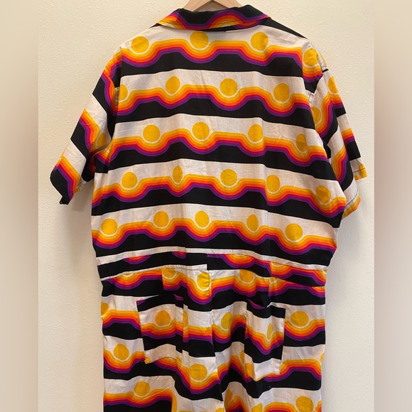 Nooworks Womens Shortalls Short Sleeve Romper Circa Print 5XL Cotton Blend - Picture 2 of 6